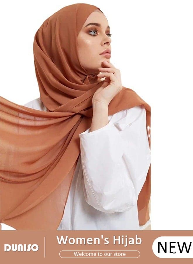 Hijab Headscarf for Women,High Quality Muslim Shawl Head Scarf, Elegant Prayer Hijab Prayer Shawl,High Stretch Hijab,Pure Color Half-body Cover Hijab,Girls and Women Ideal Soft Lightweight Headscarf