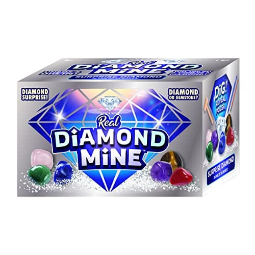 JA-RU Real Diamond Mine Gemstone Dig Kit (6 Packs) Mystery Rock, Minerals, and Gems for Kids | Break Your Own Geodes and a Chance to Get 1 Real Diamond | Party Favors for Kids Goodie Bags. 4630-6s