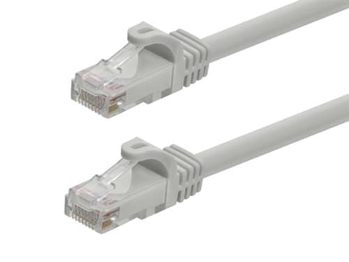 Monoprice Cat6 7ft Gray Patch Cable UTP 24AWG 550MHz Pure Bare Copper Snagless RJ45 Flexboot Series Ethernet Cable- Pack of 1