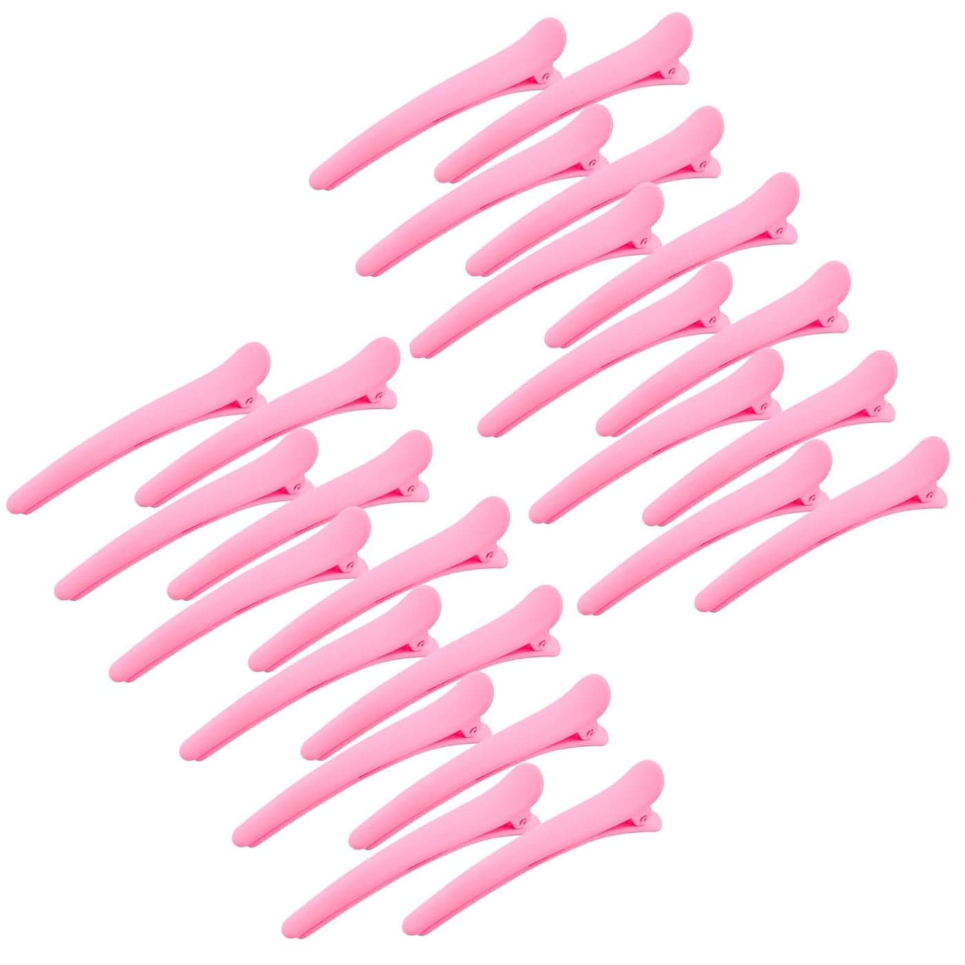 24 PCS YISSION 31 Inch Pink Matte Alligator Hair Clips Barrettes No Crease Duck Billed Clips Hair Styling Accessories for Women and Girls