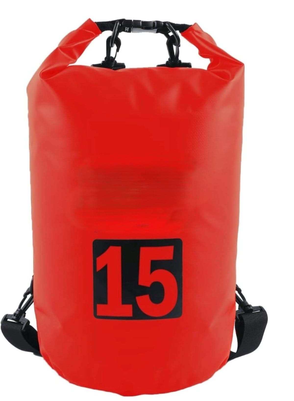 15L Red Double-Strap Waterproof Outdoor Sport PVC Bag
