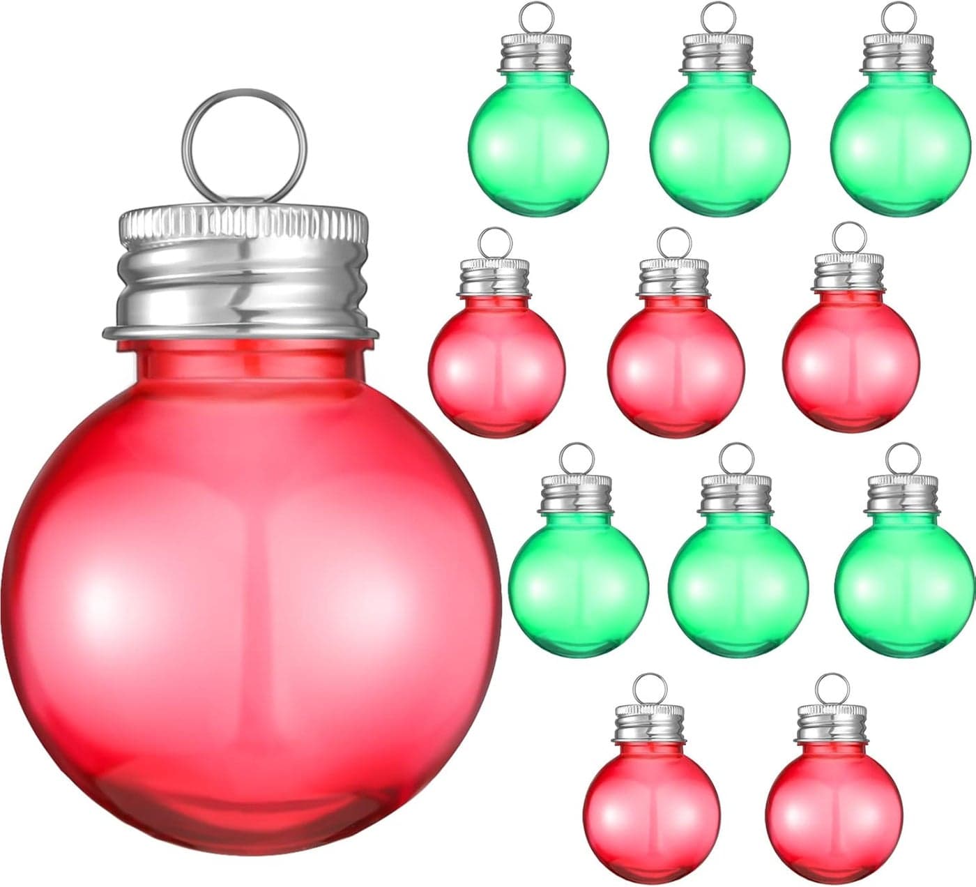 Nuenen 12 Pieces Christmas Clear Plastic Ornaments Balls Christmas Fillable Tree Ornaments Plastic Hanging Decoration Pendant Ball for Home Holiday Decor