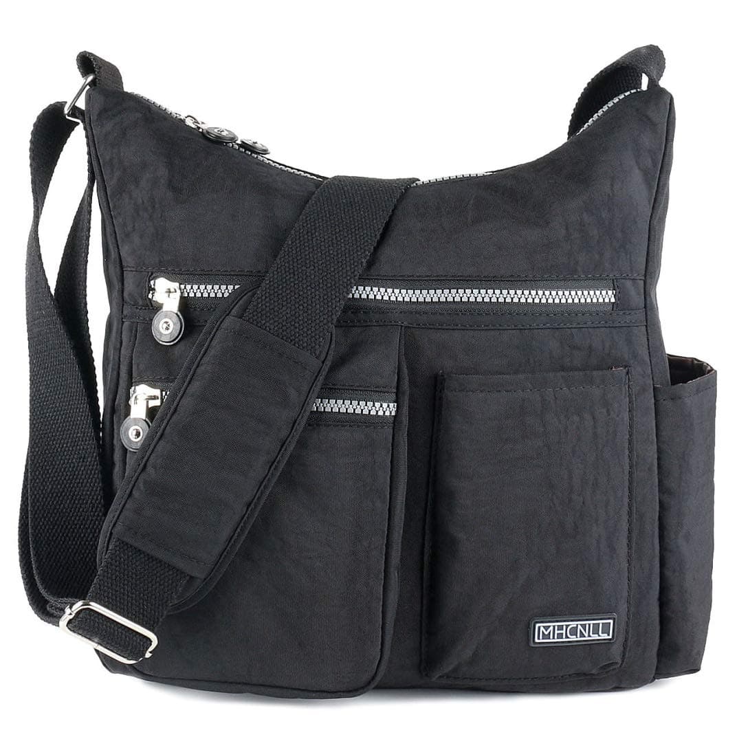 MHCNLL Crossbody Bag with Anti Theft RFID Pocket - Women Lightweight Water-Resistant Purse (black)