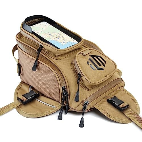 ILM Motorcycle Tank Bag Magnetic 4 Straps Reinforced Fastening Waterproof Touch Screen Phone Pouch Motorbike BT01