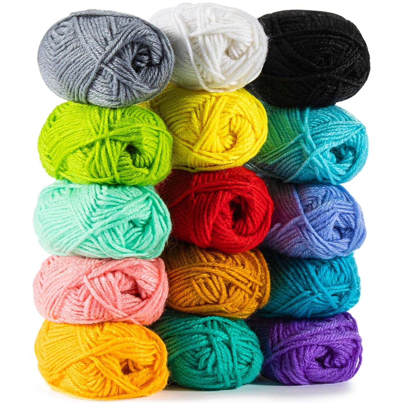 MAQIHAN 15x20g Acrylic Yarn for Crocheting Soft Knitting Yarn for Crafts Multicolor Skeins for Crocheting DIY Bulk for Handicraft Knitting Scarves Ideal Gift for Beginners Adults