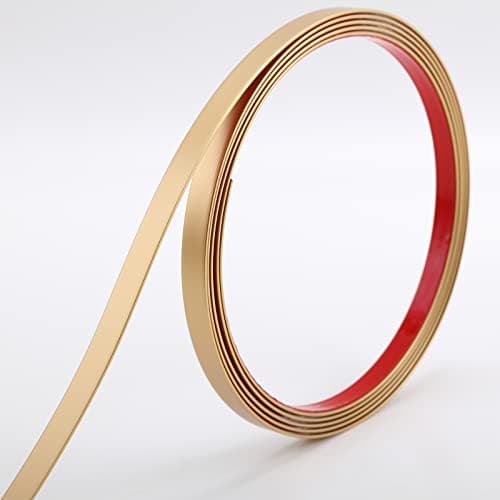 Gold Molding Trim Peel and Stick, Flexible Mirror Border Design, Wall Ceiling Floor Cabinet Tile Edge Moulding, 5m x 2cm