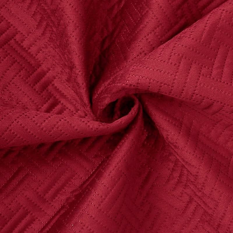 Encasa XO Quilted Velvet Fabric by Meters 54 Inches Wide Red Design 170 GSM 2 Meters 200x110 cm Ideal for Curtain Cushion Upholstery Bags 1 Meter Multiple