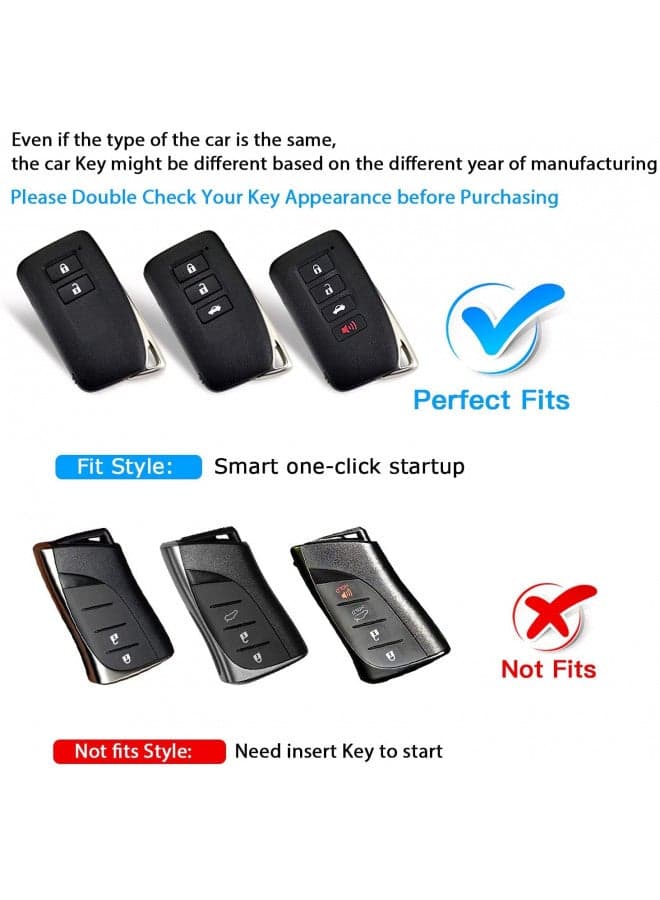 QBUC for Lexus Key fob Cover, TPU Car Key Case Protector with Keychain Compatible with Lexus 2014-Up RX is ES GS LS NX RS GX LX RC LC