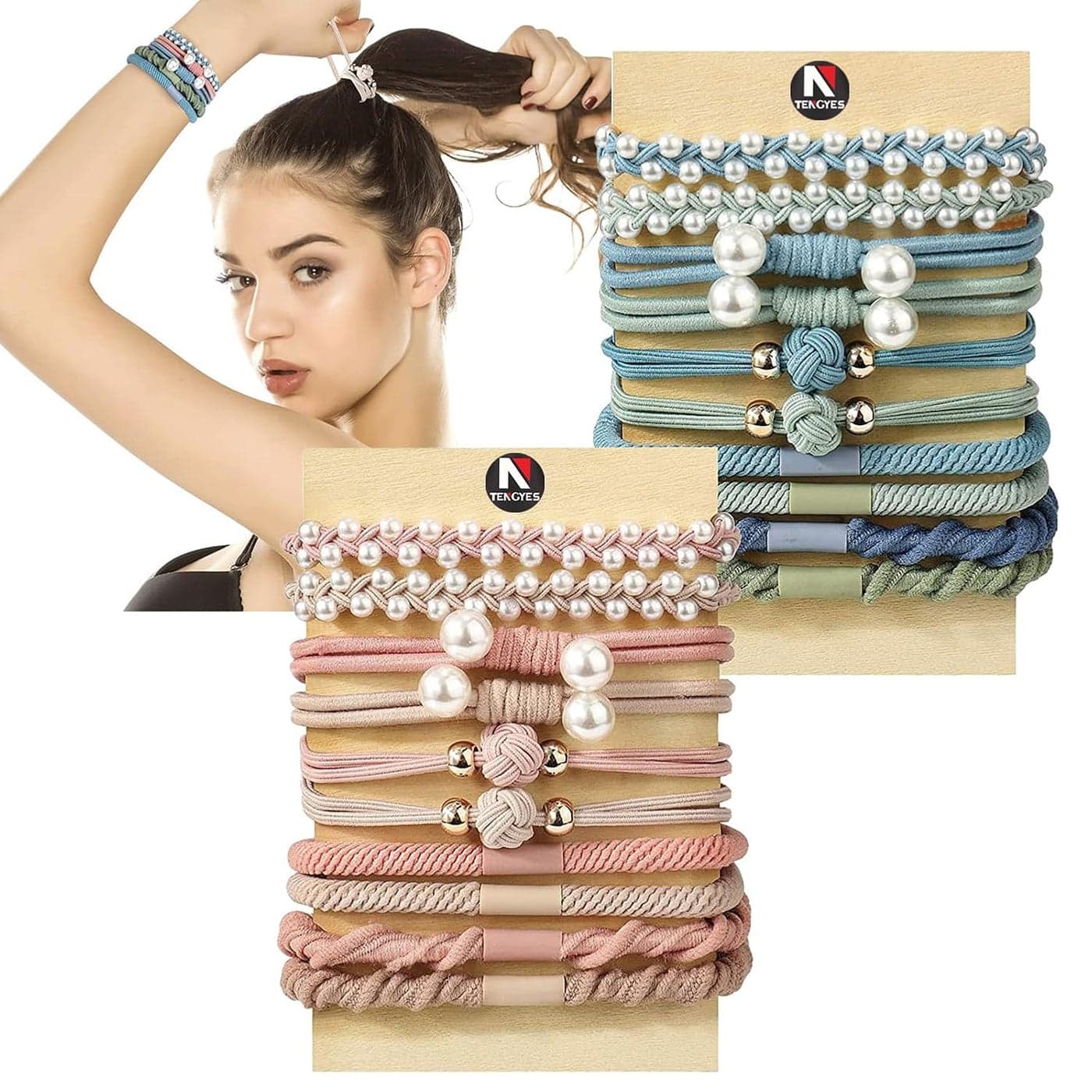 Hair Ties for Women Girls 20 Pcs Boho DualUse Bracelets and Hair Tie for Thick HairPony Tails No Damage No Crease Elastics Hair Rubber Bands Ponytail Holders Adorable