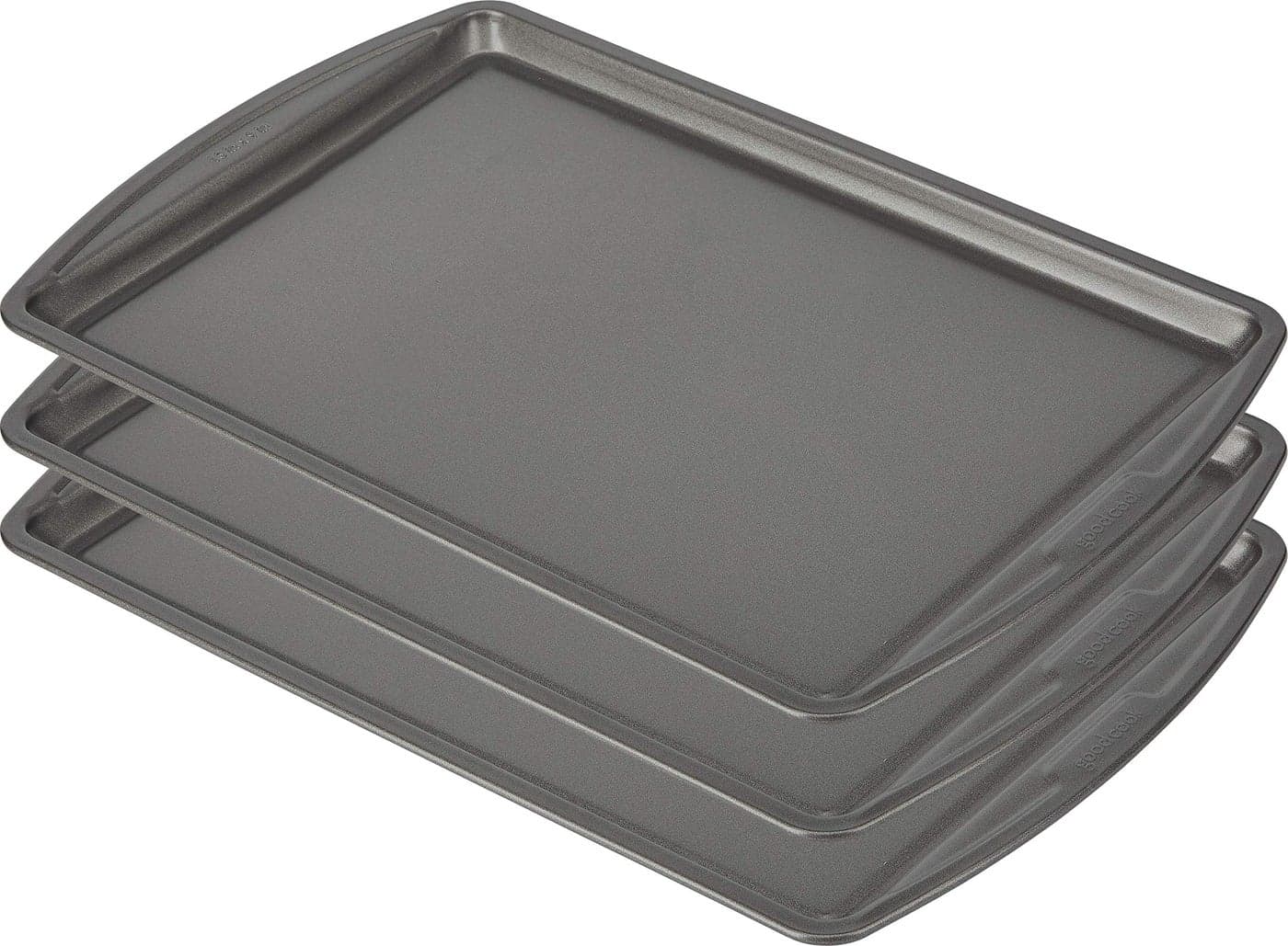 GoodCook Everyday Nonstick Carbon Steel 13 x 9 Baking Sheet Set 3 Pack StandardSized Carbon Steel Cooking Pans Bakeware Set Cookie Sheets for Baking Oven Pan Set