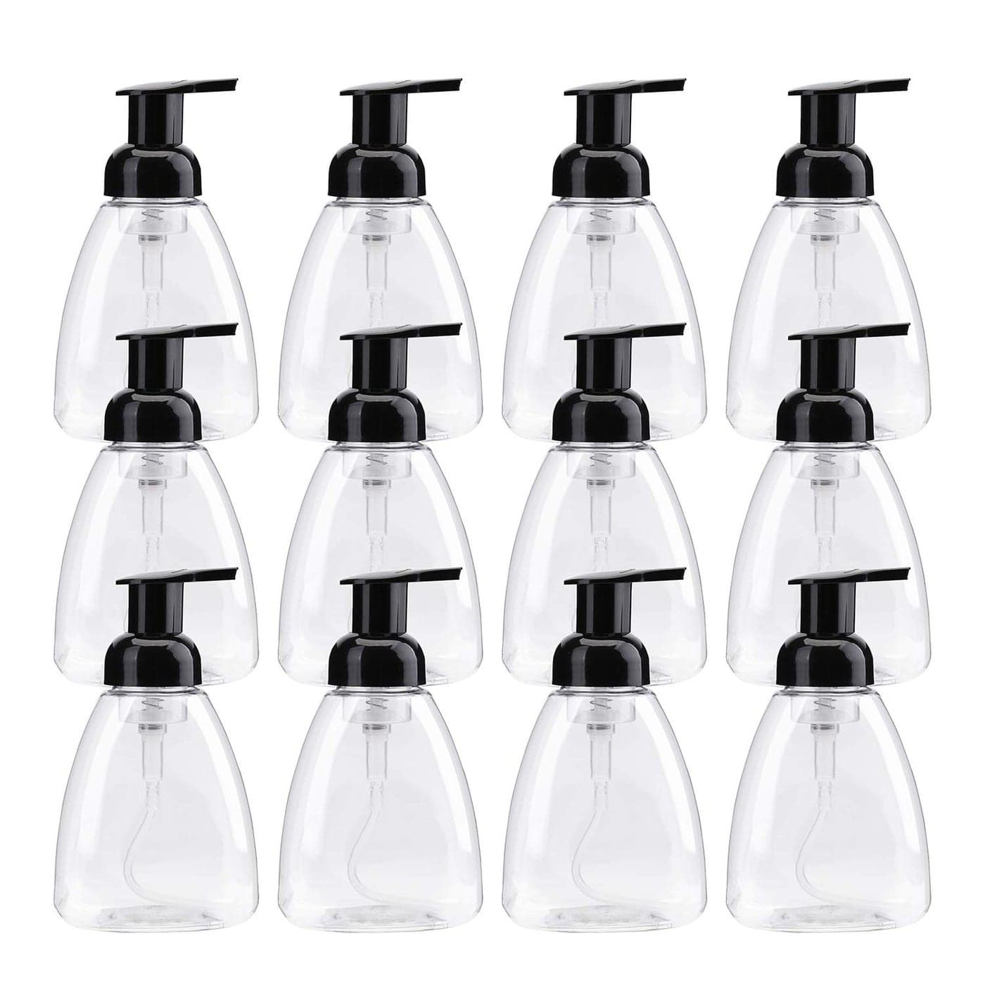 Bekith 12 Pack Foaming Soap Dispensers Pump Bottles 10oz Empty Foam Liquid Hand Soap Containers Plastic Press Bottles for Kitchen and Bathroom Clear