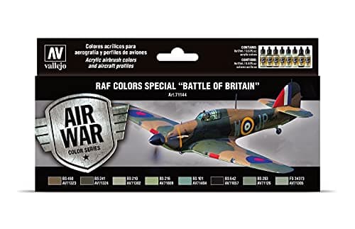 Vallejo RAF Colors Special Battle of Britain 'Air War Color Series' Model Paint Kit, contains 8 x 17ml bottles