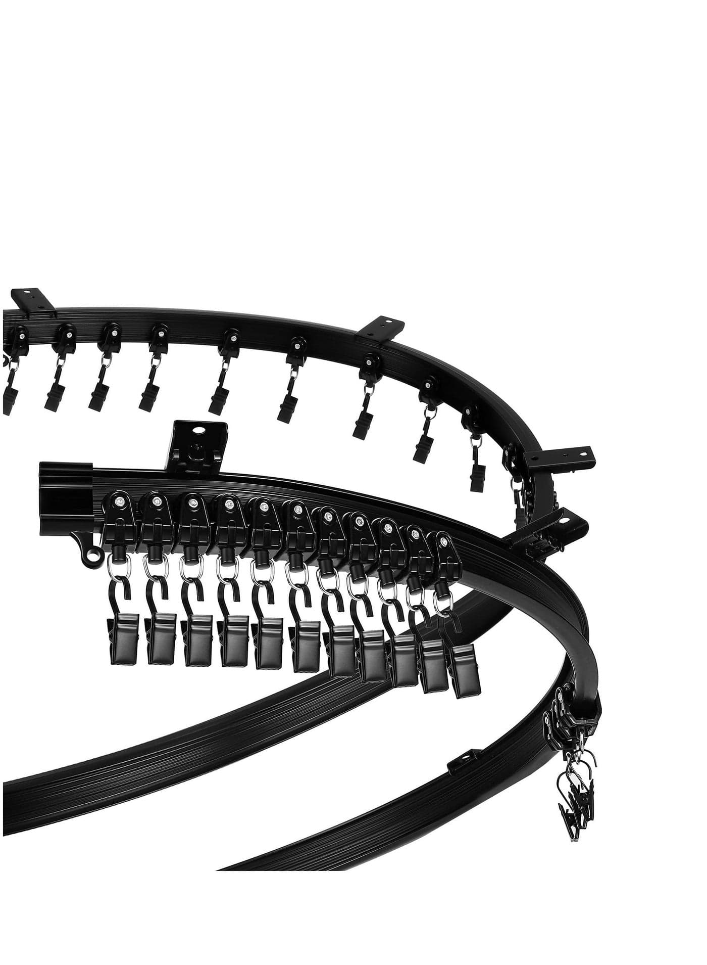 Flexible Bendable Ceiling Curtain Rails, Curved Track Moun, Room Divider Track, for Rail Bunk Bed Bay Window (Black,3 m/ 9.8 ft)