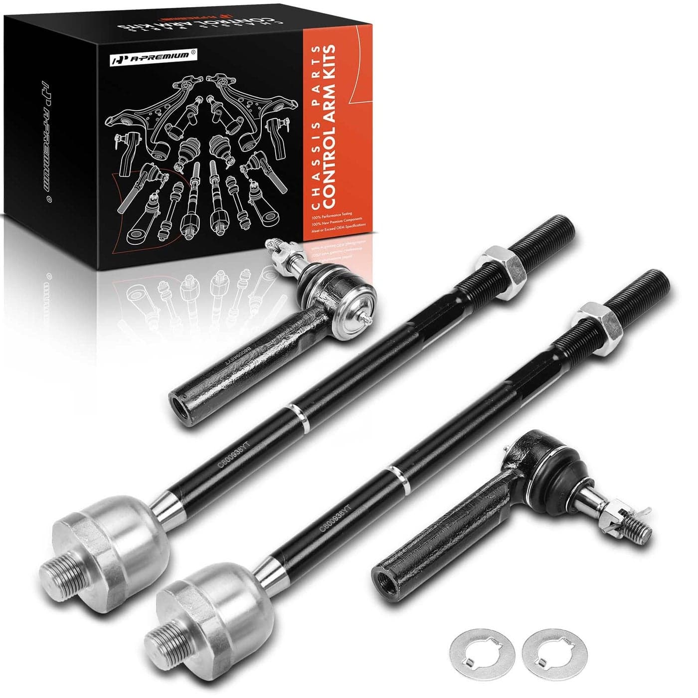 APremium Set of 4 Front Inner Outer Tie Rod End Kit Compatible with Chevrolet Silverado 1500 LD Tahoe Suburban GMC Sierra 1500 Sierra 1500 Limited Yukon XL Cadillac Escalade ESV