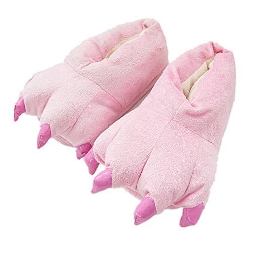 MizHome Unisex Soft Paw Claw Home Slippers Animal Costume Shoes Pink M