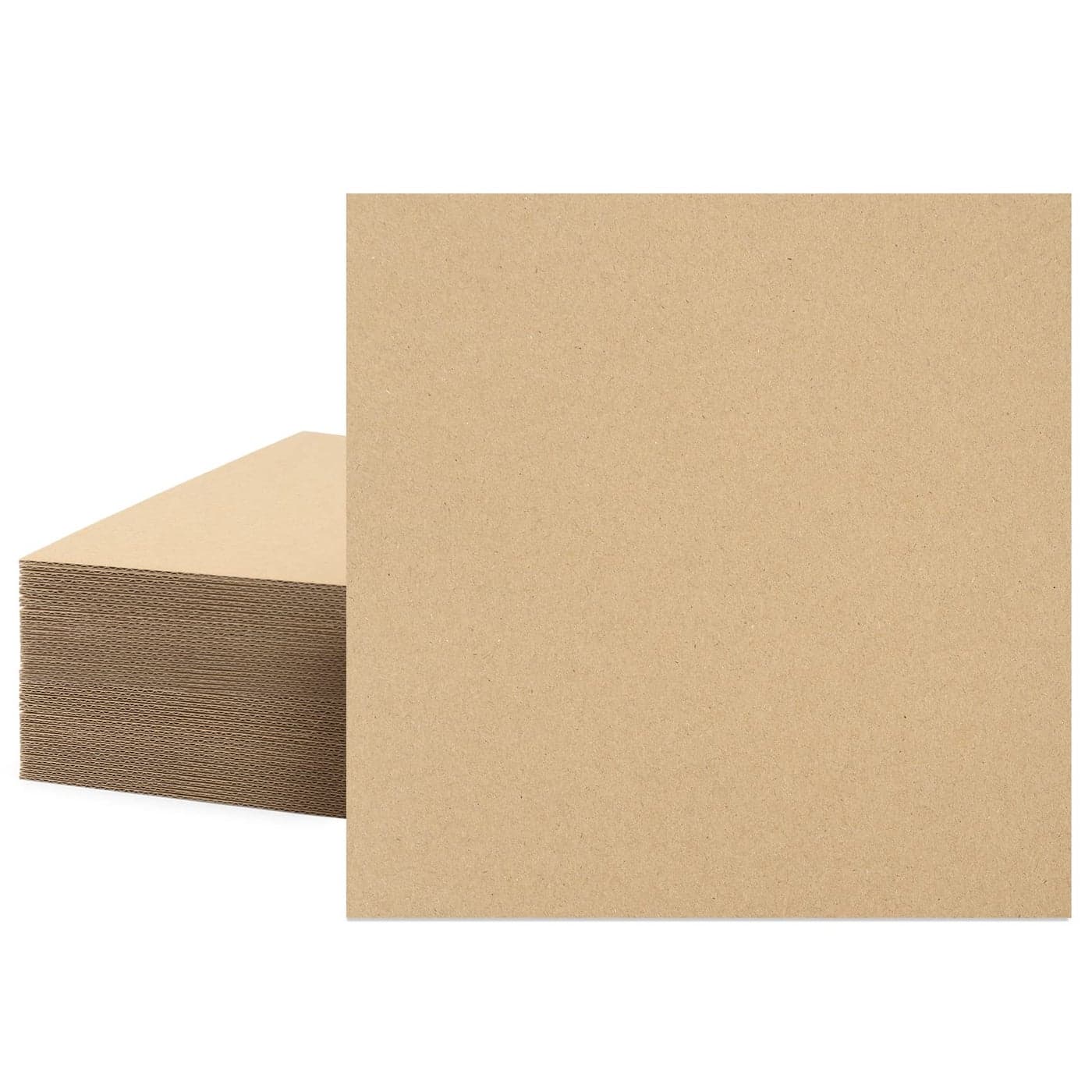 Mat Board Center 50 Corrugated Cardboard Sheets 10x10 Inches Flat Card Board Inserts for Packing Shipping Mailing DIY Crafts
