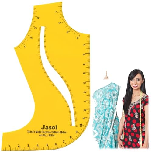 Tailor's Multipurpose Pattern Maker Template for Neckline, Arm Hole Curve, Sleeve Maker and Drafting Pattern Maker Scale for Tailoring Student arm Hole Curve Scale Pack Of 1 Yellow