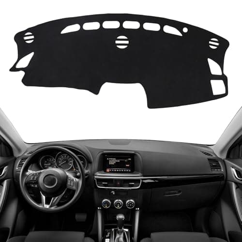 Hugeek Dashboard Cover Mat for Mazda 2012-2016 CX-5 CX5 Accessories (Without HUD) Black Flannel Material Anti-Slip Dash Cover Mat Sunshade Glare UV Rays Protector