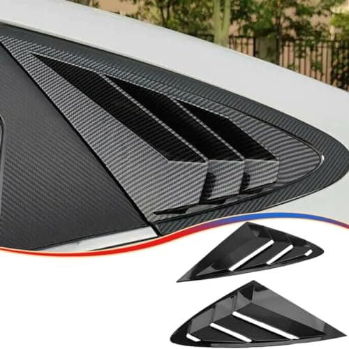 MUXEE 2Pcs Rear Side Window Louvers Air Vent Scoop Shades Cover Blinds Trim for Hyundai Sonata DN8 2020-2025 - ABS Carbon Fiber Sport Interior Accessories(NOT fit N Line Models)