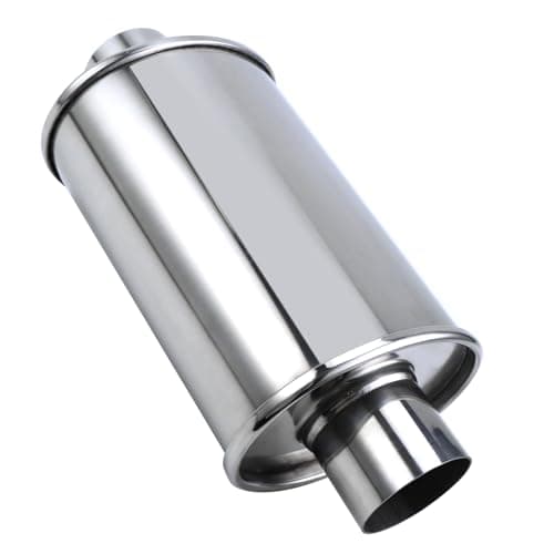 Piclafe 2.25'' Ultra Quiet Resonator, 304 Stainless Steel Muffler, 2.25'' Inlet & Outlet 14" Overall Length Universal Sliver Oval Performance Muffler Resonator