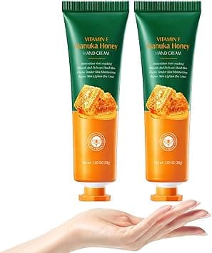 2 Pcs Vitamin E Manuka Honey Hand Cream Bright Moisturising AntiCracking Repair Glowing AntiAging Nourishing Hand Cream Skincare