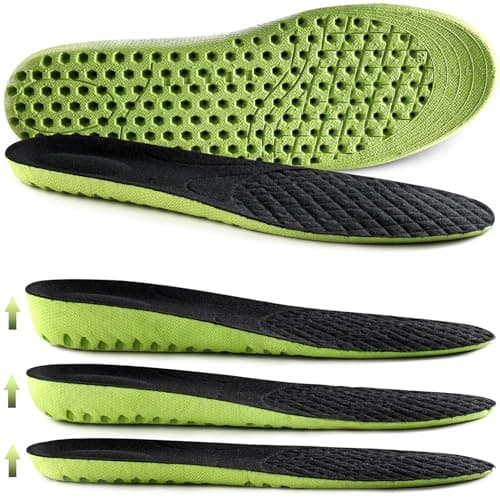 Ailaka Elastic Shock Absorbing Height Increasing Sports Shoe Insoles, Soft Breathable Honeycomb Orthotic Replacement Inserts for Men & Women