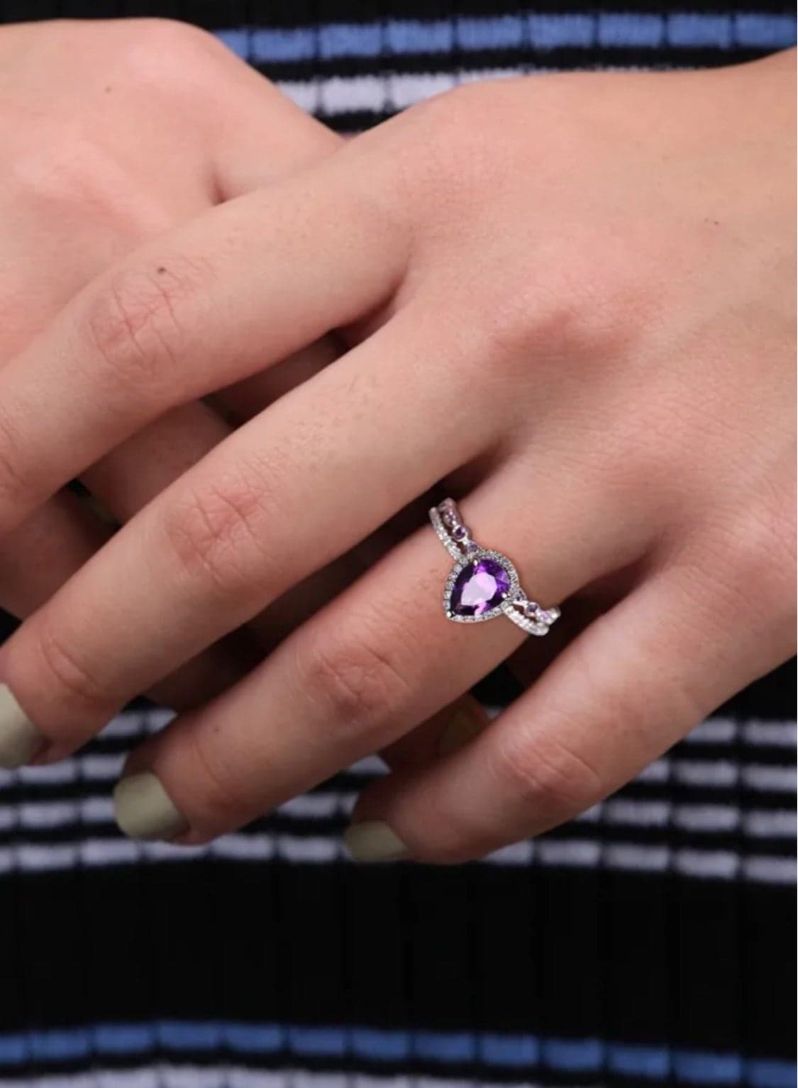 2Pcs Of Luxury Elegant Women's Silver Plated Ring Size 8