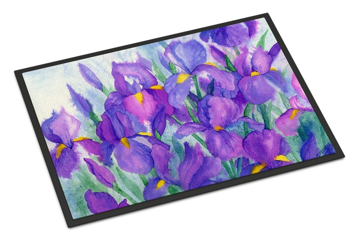 Caroline's Treasures IBD0256JMAT Purple Iris Doormat 24x36 Front Door Mat Indoor Outdoor Rugs for Entryway, Non Slip Washable Low Pile, 24H X 36W