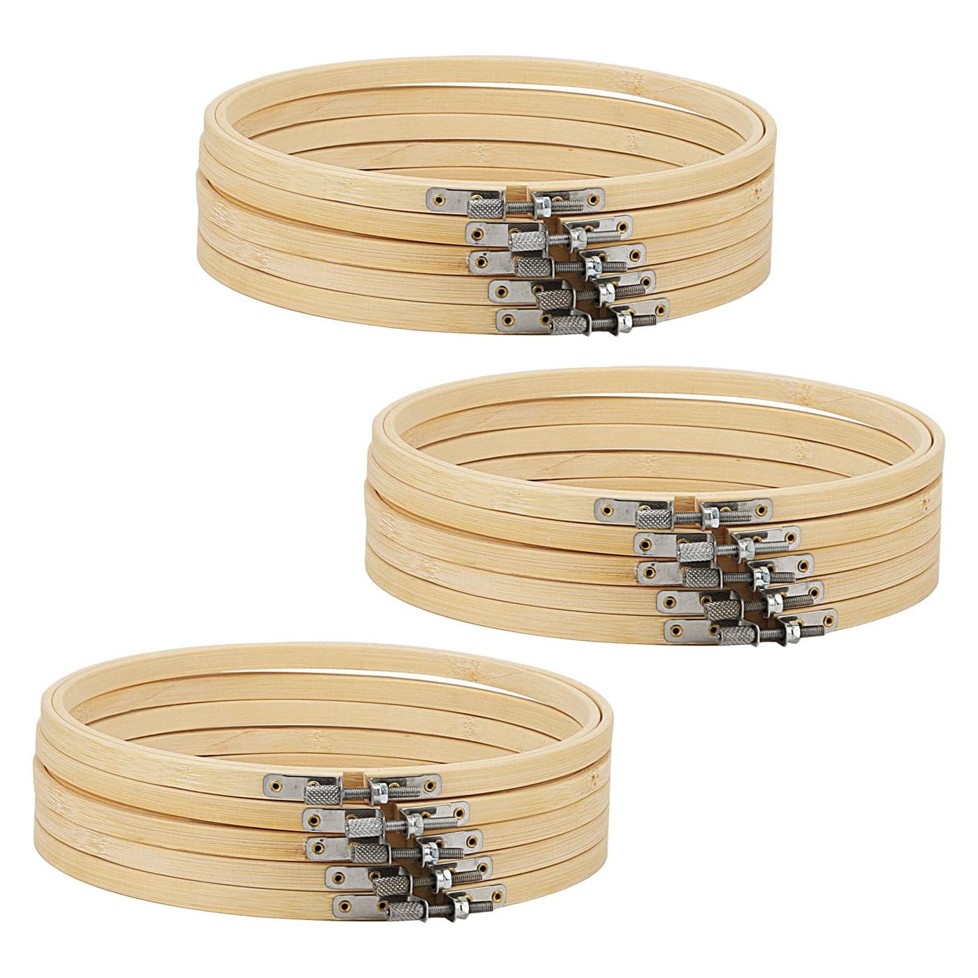 MANCHAP 15 Pack 8 Inch Embroidery Hoops 20cm Adjustable Cross Stitch Hoop Embroidery Rings for Craft Making