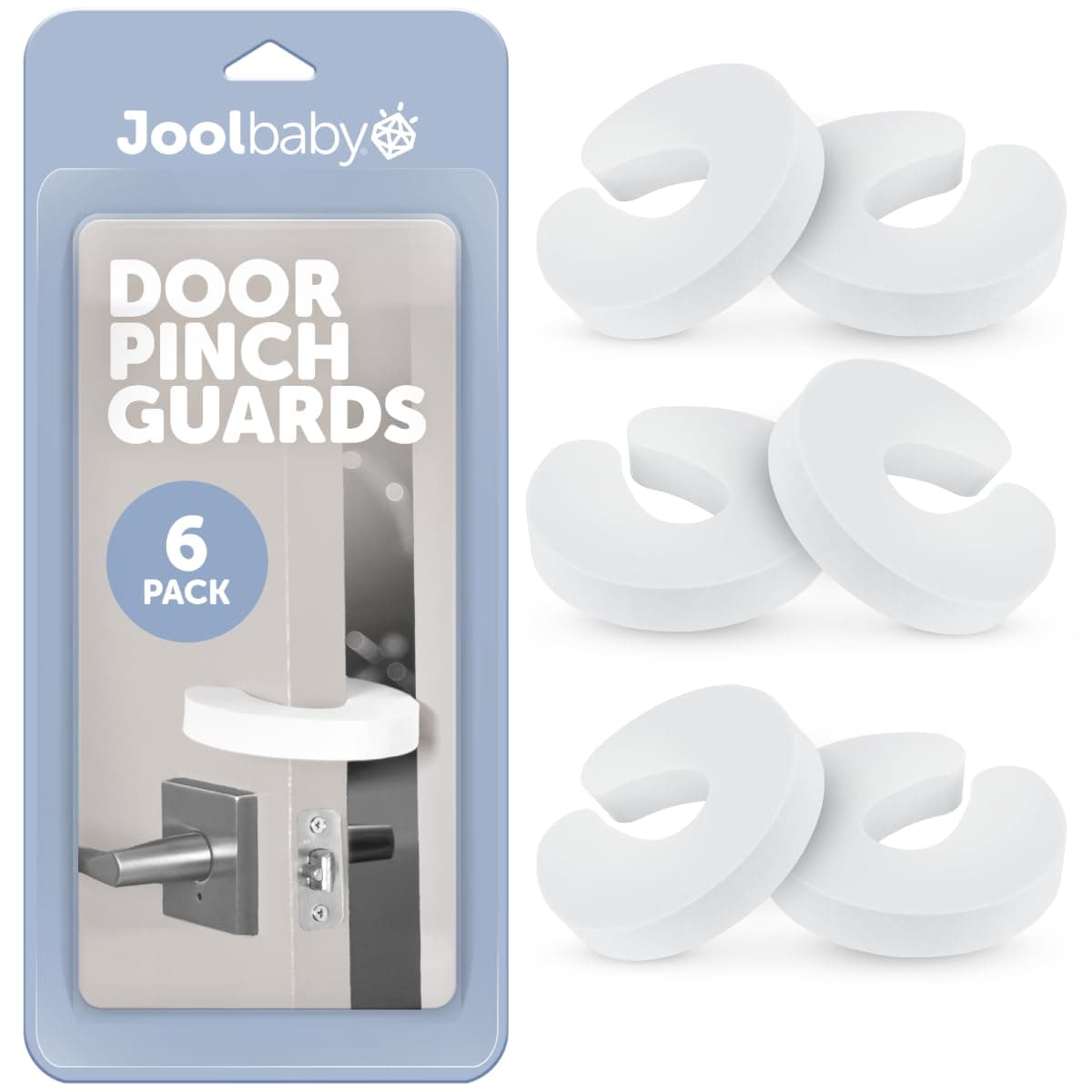 Door Pinch Guards 6 Pack Baby Proof Doors Extra Soft Foam Sleek Design Child Safety Baby Safety Finger Protectors Jool Baby