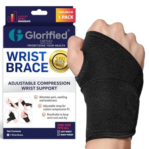 GLORIFIED ORTHOWrist Braces - Wrist Wraps for Pain Relief from Carpal Tunnel, Arthritis, and Tendinitis-Fits Both Right and Left Hands-Compression and Support for Fitness Enthusiasts,Unisex, Neoprene