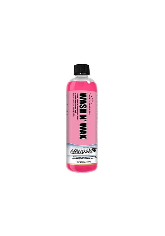 Nanoskin WASH N WAX with Carnauba 16 Oz Cleans Shines in One Step Works with Foam Cannon Foam Gun Bucket Washes Pressure Washer Carnauba Wax Protection for Cars
