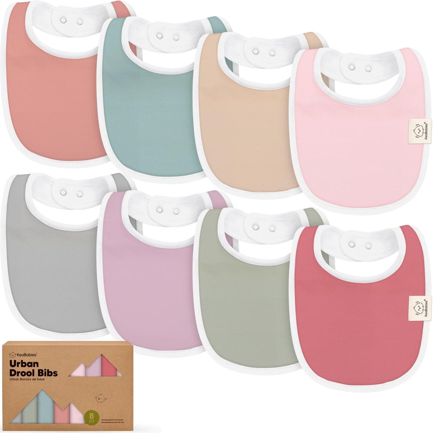 8-Pack Organic Baby Bibs for Boys, Girls - Soft Cotton Drooling and Teething Baby Bibs, Baby Girl Bibs, Baby Boy Bibs, Baby Drool Bibs for Baby Girl, Boy, Newborn Infant Bibs (Muted Pastel)