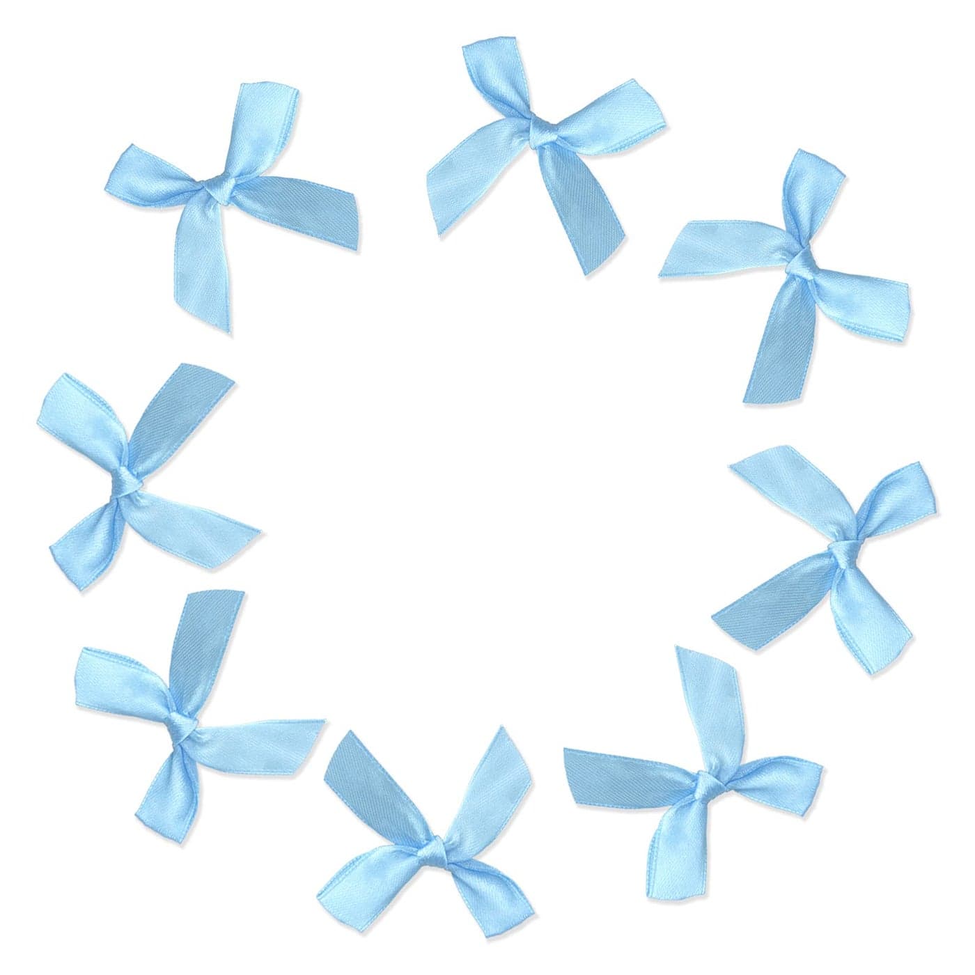 Andiker 50 Pieces Satin Ribbon Bows with Adhesive Tape Single Sided Satin Bow 5CM x 5CM for Gift Packing DIY Craft Wedding Decoration Card Making Sewing Embelishments Blue