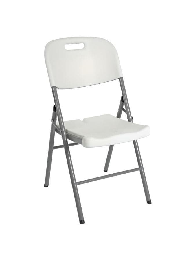 Chair white plastic folding chair with a metal frame set of 1