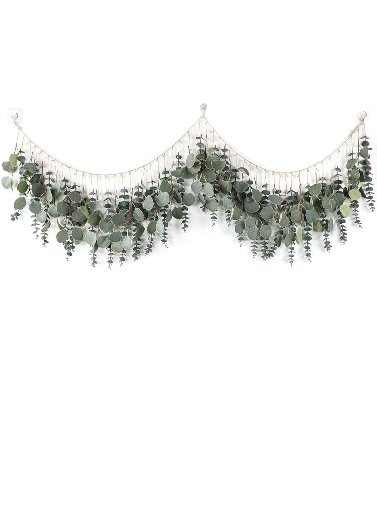 Eucalyptus Wall Decor, Boho Hanging Artificial Eucalyptus Strand, Realistic Faux Greenery Leaves for Home Bedroom Office Kitchen Party Wedding Decorations, Long 67 Inch (Green)