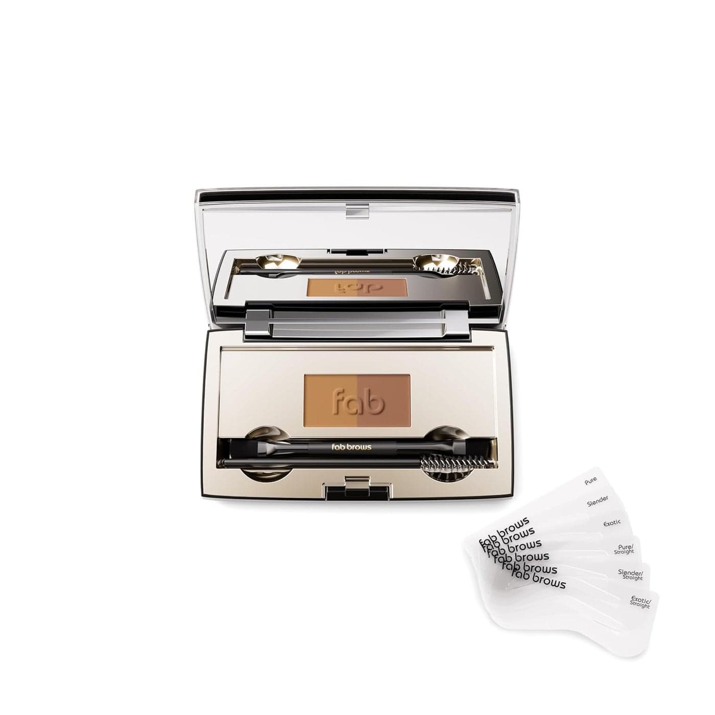 Duo Eyebrow Kit Ultimate Brow Kit with Compact Powder Mirror and Eyebrow Shaper Waterproof Eye Makeup Contour Palette Set for Eyebrow Eyebrow Cosmetics Dark BrownChocolate Brown