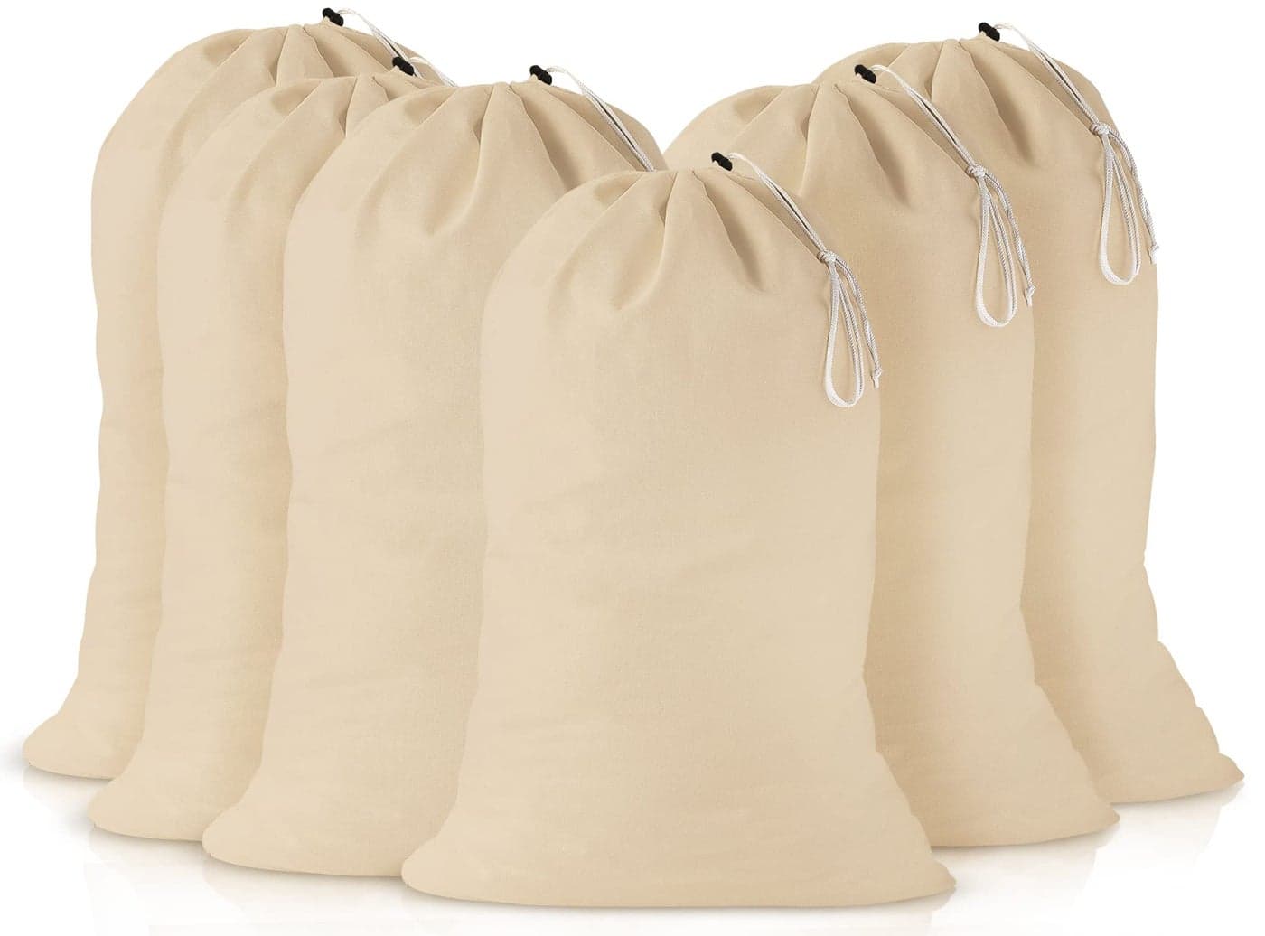 Heavy duty cotton canvas Laundry Bag set of 4 bag Natural color24x36 This is draw strings Laundry bag durableLong term solutions for laundry carring needs offered by Linen Clubs