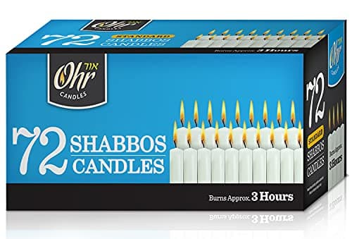 Ner Mitzvah Shabbat Candles - Traditional Shabbos Candles - 3 Hr. - 72 Ct.