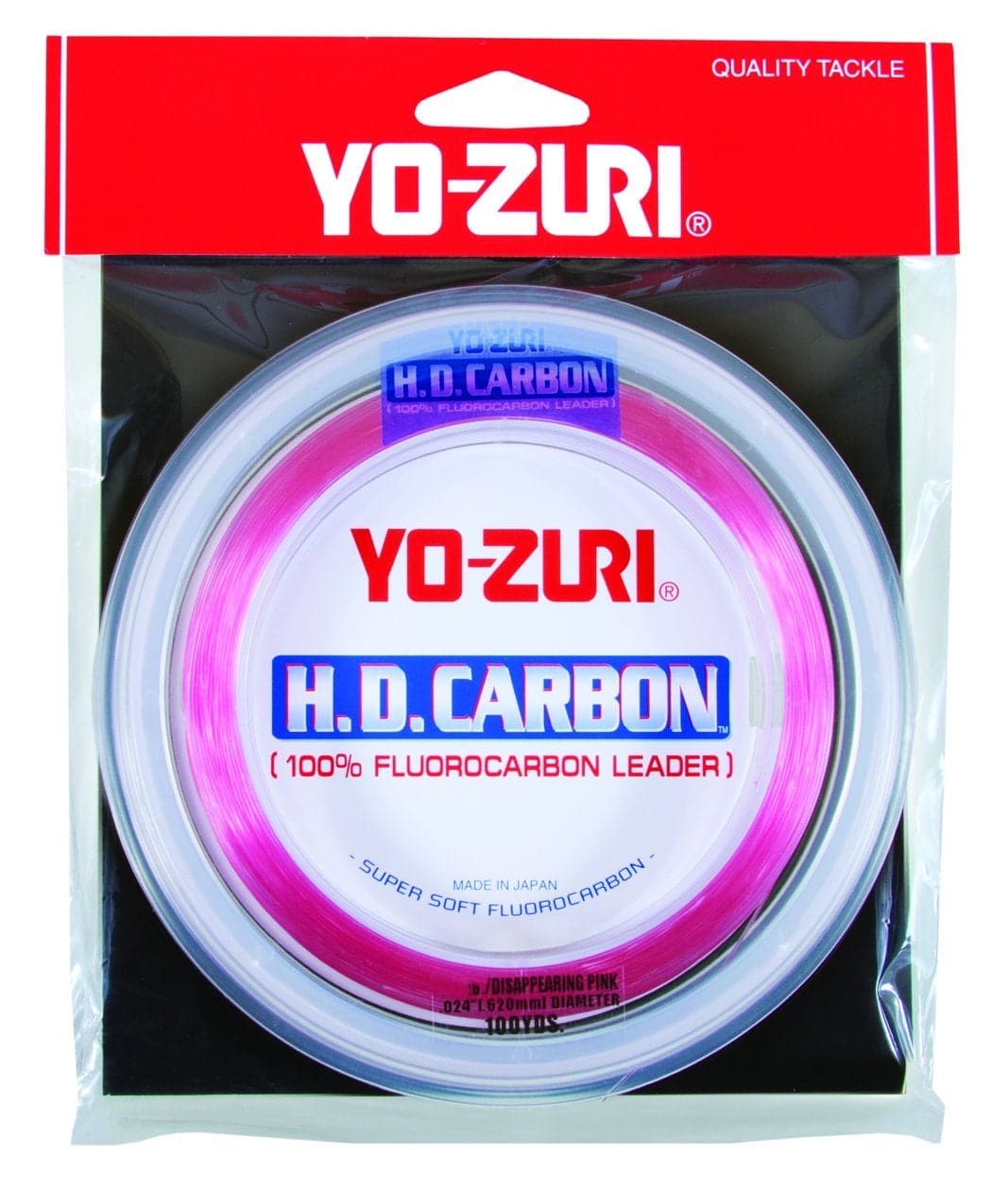Yo-Zuri H.D. Fluorocarbon Wrist Spool 100-Yard Leader Line, Pink, 40-Pound