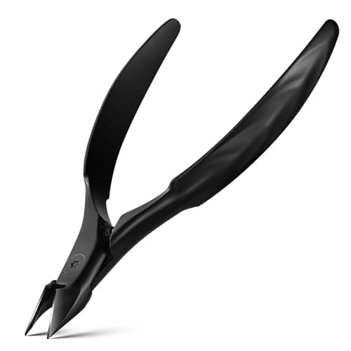 FERYES Tilted Straight Blade Ingrown Toenail Clipper Stainless Steel Toenail Clippers for Thick Nails Sharp Toe Nail Clippers for Seniors for Ingrown Toenail Care Black