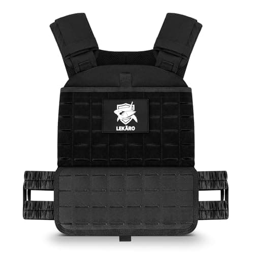 Adjustable Weighted Vest for Men Women – Tactical Vest for Rucking, HIIT & CrossFit, Fits 10x12 Plates, 600D Breathable Weight Vest & Exercise Vest for Strength Training, Weights Not Included