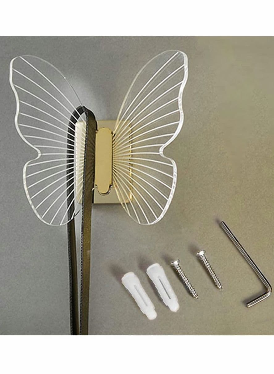 Decor Wall Hooks Heavy Duty for Hanging Coat Clothes Caps Hat Scarf Jacket Bag Robe;Butterfly Hook Up Decorative Bedroom Bathroom Balcony Office Room;Screw Include Drilling Installation,Gold 1 Set