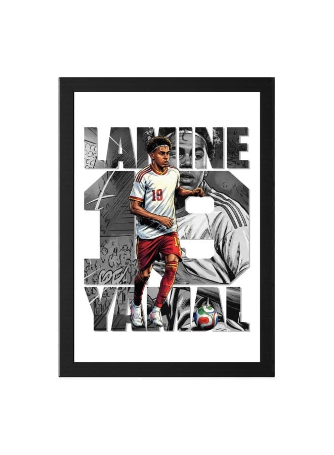 Spain Football Player Photo Frame | Soccer Theme Picture Display | Sports Fan Decor | Bedroom Living Room Wall Decoration