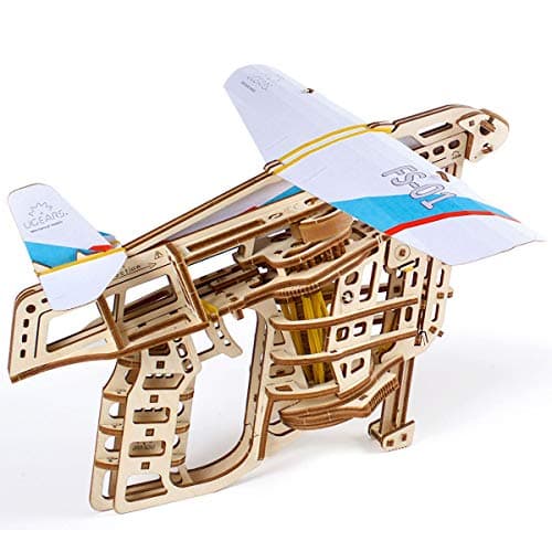 UGEARS Aeroplane Starter Ramp 3D Model Kit Model Building Kits for Adults Teenagers Laser Cut 3D Puzzle Wooden Construction Kit Creative 3D Wooden Puzzle Adults Model Making Set Without Glue