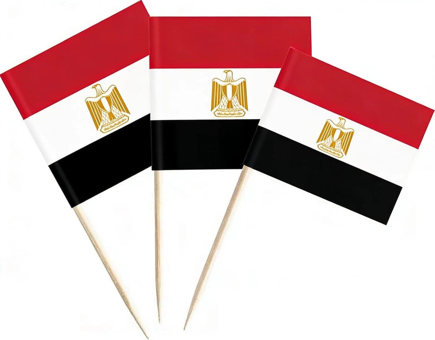 CYPS 100 Pcs Egypt Flag Egyptian Toothpick Flags, Small Mini Stick Cupcake Toppers Egyptian Flags,Country Picks Party Decoration Celebration Cocktail Food Bar Cake Flags