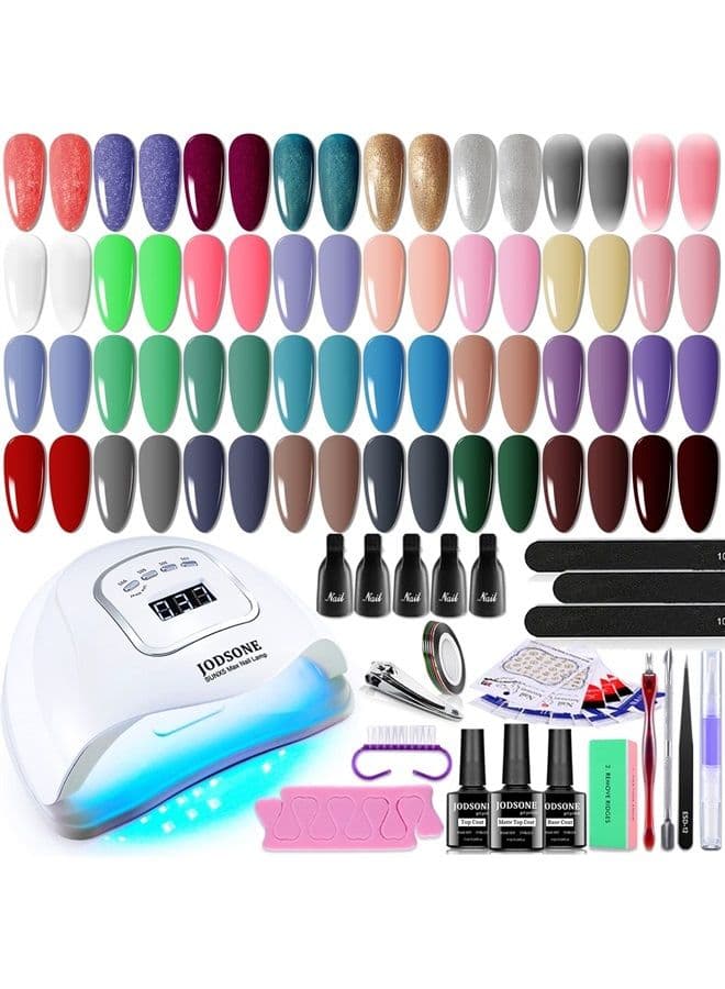 Gel Nail Polish Kit with U V Light JODSONE 32 Colors Soak Off Nail Polish Set Gel Nail Kit with Manicure Nail Tools Nail Art Manicure Salon DIY at Home