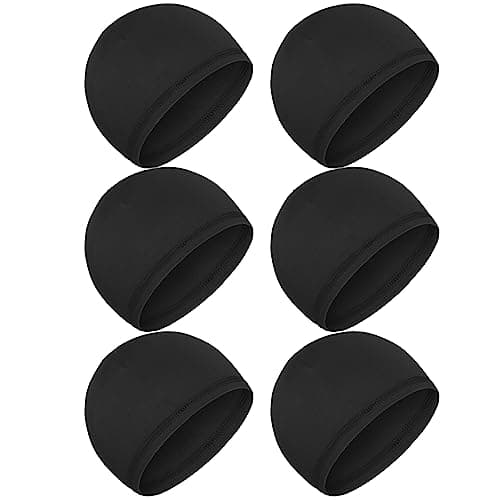 Boao 6 Pieces Cooling Skull Caps Helmet Hard Hat Liner Sweat Wicking Running Beanie Cycling for Men Women(Large,Black)