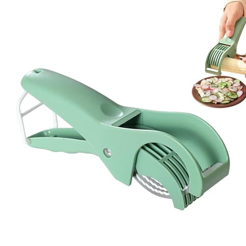 Food Manual Slicer,Grape Cutter,Multifunctional Banana Slicer And Vegetable Cutter,Stainless Steel Slicers Cutter With Abs Handle,For Banana Sausages,Cucumbers,Strawberries,Grape(Green)