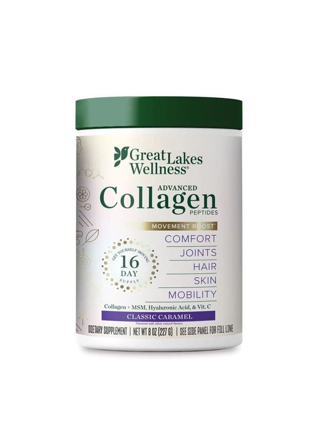 Movement Boost Advanced Collagen Peptides Powder with MSM, Hyaluronic Acid, Vitamin C - Joint Mobility & Comfort - Caramel Flavored - Non-GMO, Keto, Kosher - 8 oz